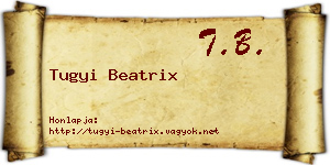 Tugyi Beatrix névjegykártya